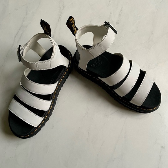 Doc Martens White Leather Platform Blaire Sandal Women’s Size 6 - Picture 5 of 8